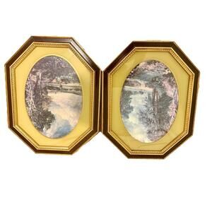 Set of 2 vintage framed landscape prints